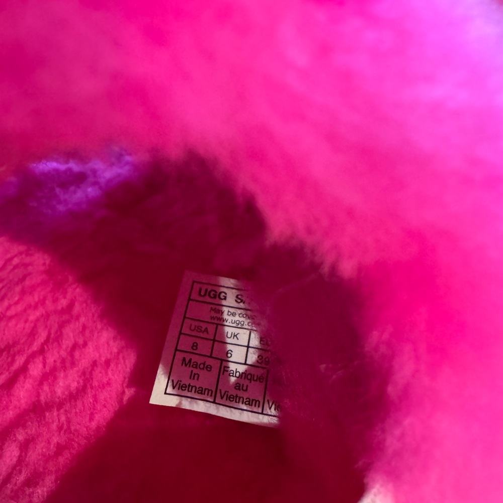 UGG Plush Shearling Slide Sandal in Hot Pink - Picture 5 of 5